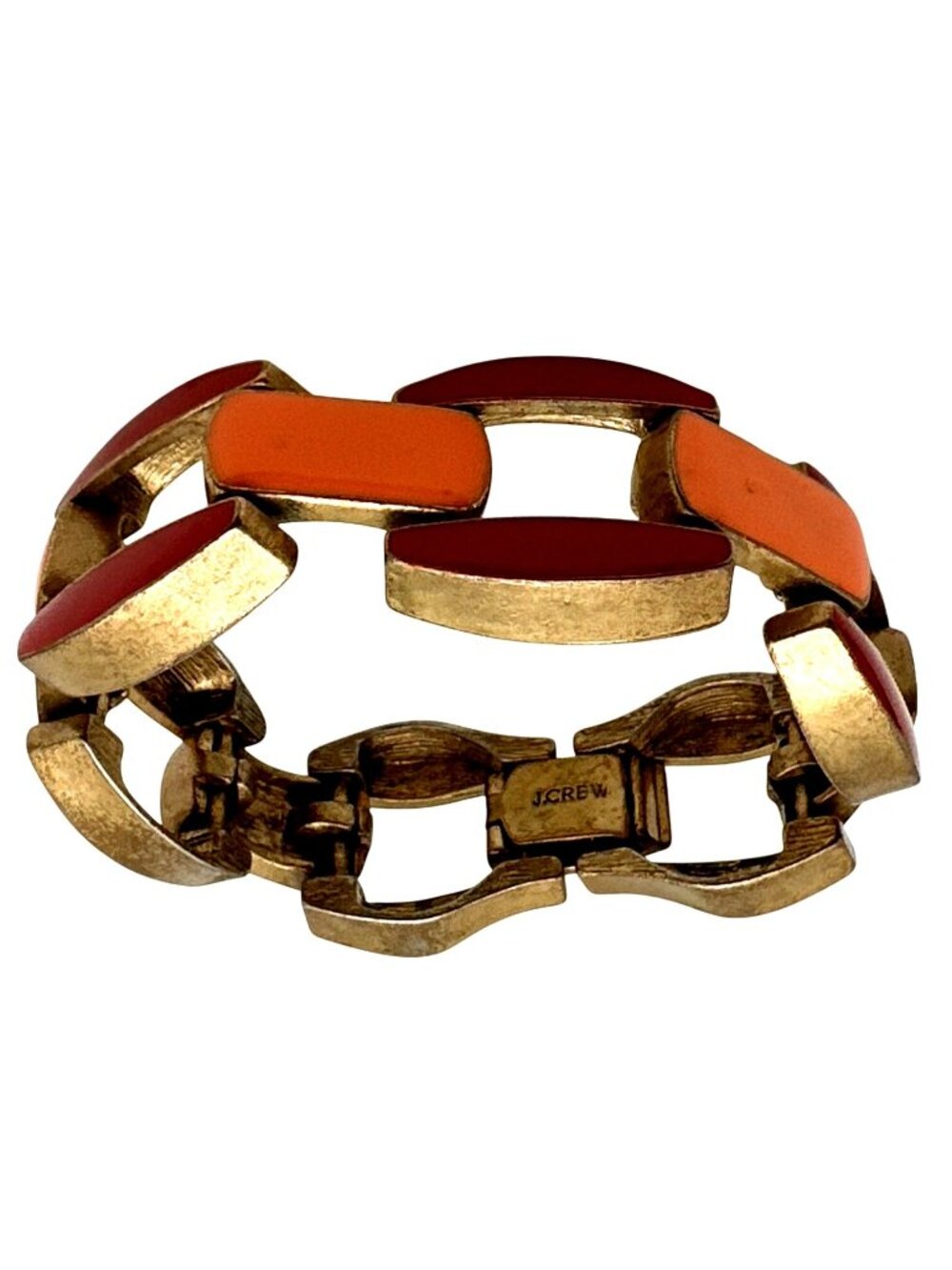 J Crew Mod Chic Bracelet Enamel Color Block Rectangle Link Multicolors